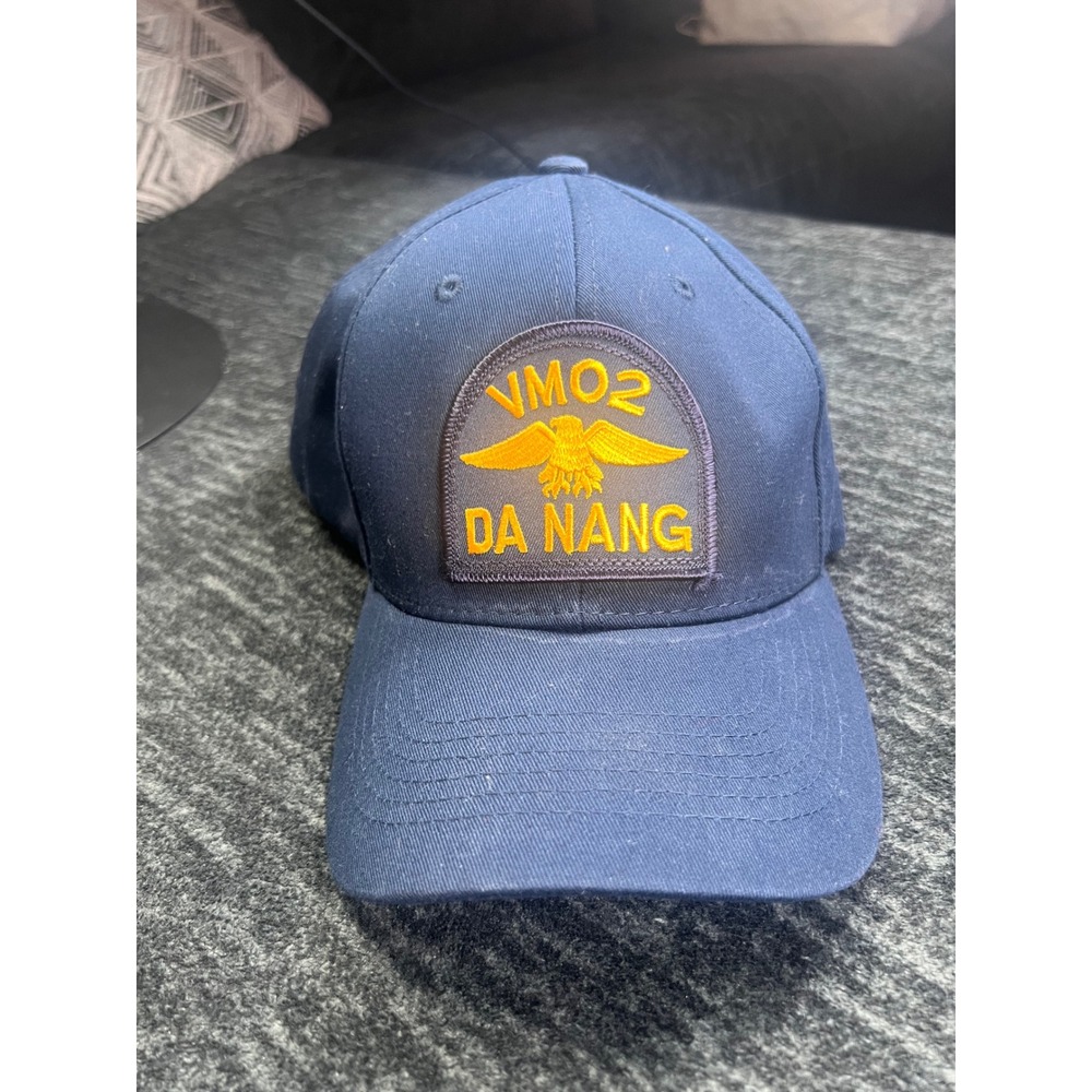 Hawkins Military Merchants Baseball Cap Mens OSFM Navy Blue VMO-2 Da Nang Patch